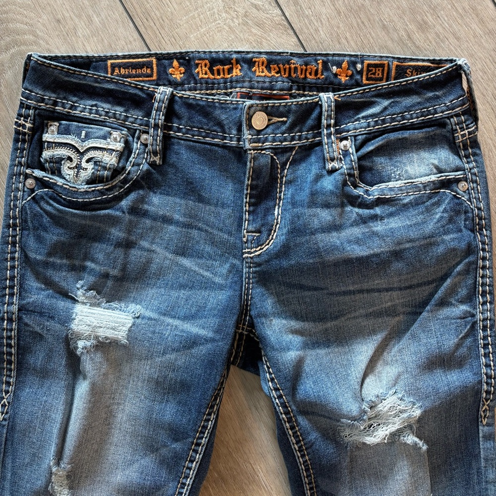 Rock Revival Women's Distressed Blue Skinny Jeans